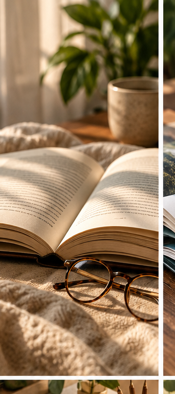 An open book in warm reading light