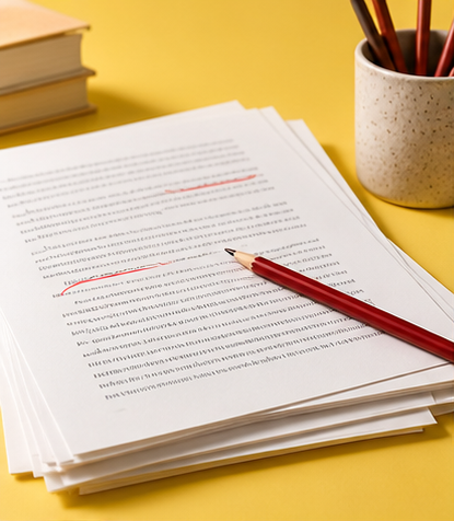 Manuscript pages prepared for editing